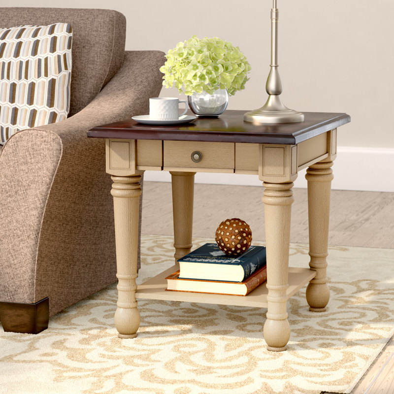 Andover Mills Topher Classic Two Tone End Table With Storage & Reviews